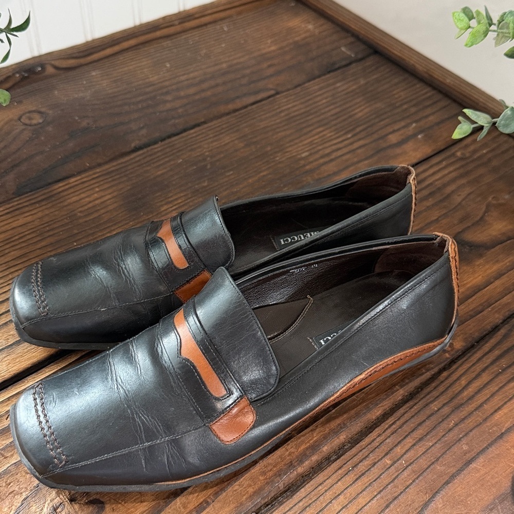 Sesto Meucci Black and Brown Leather Slip-Ons - Picture 3 of 6